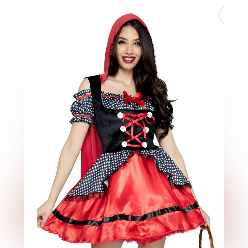 Red and Black Hooded Costume Dress